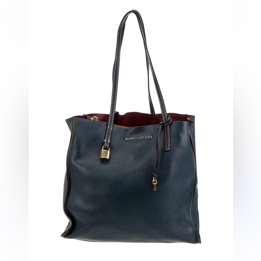 Marc Jacobs Navy Tote with Gold Accents